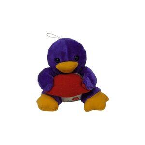 Vintage 1980s Purple Penguin Chick Baby Plush Stuffed Animal Soft Toy Plushie